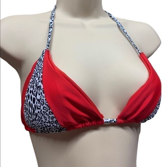 Kendall + Kylie liquid red leopard bikini top and bottom XL NWT - Picture 3 of 6